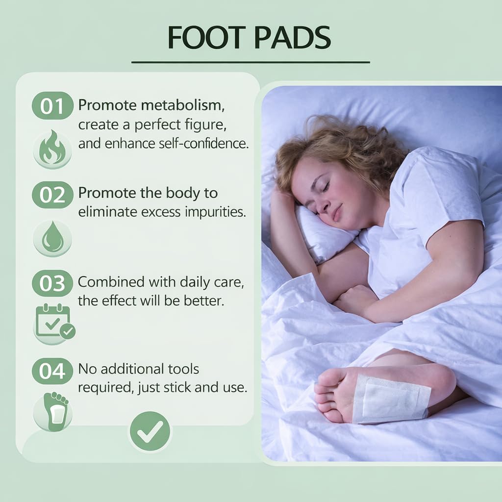 Premium Detox Foot Patches with Ginger & Bamboo & Salt & Vinegar, Pain Relief, Stress Relief For Men & Women