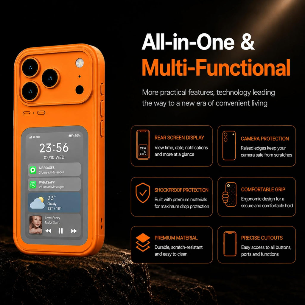 (Buy 1 Get 1) NFC Smart Display Hybrid Shockproof Protective Case for iPhone