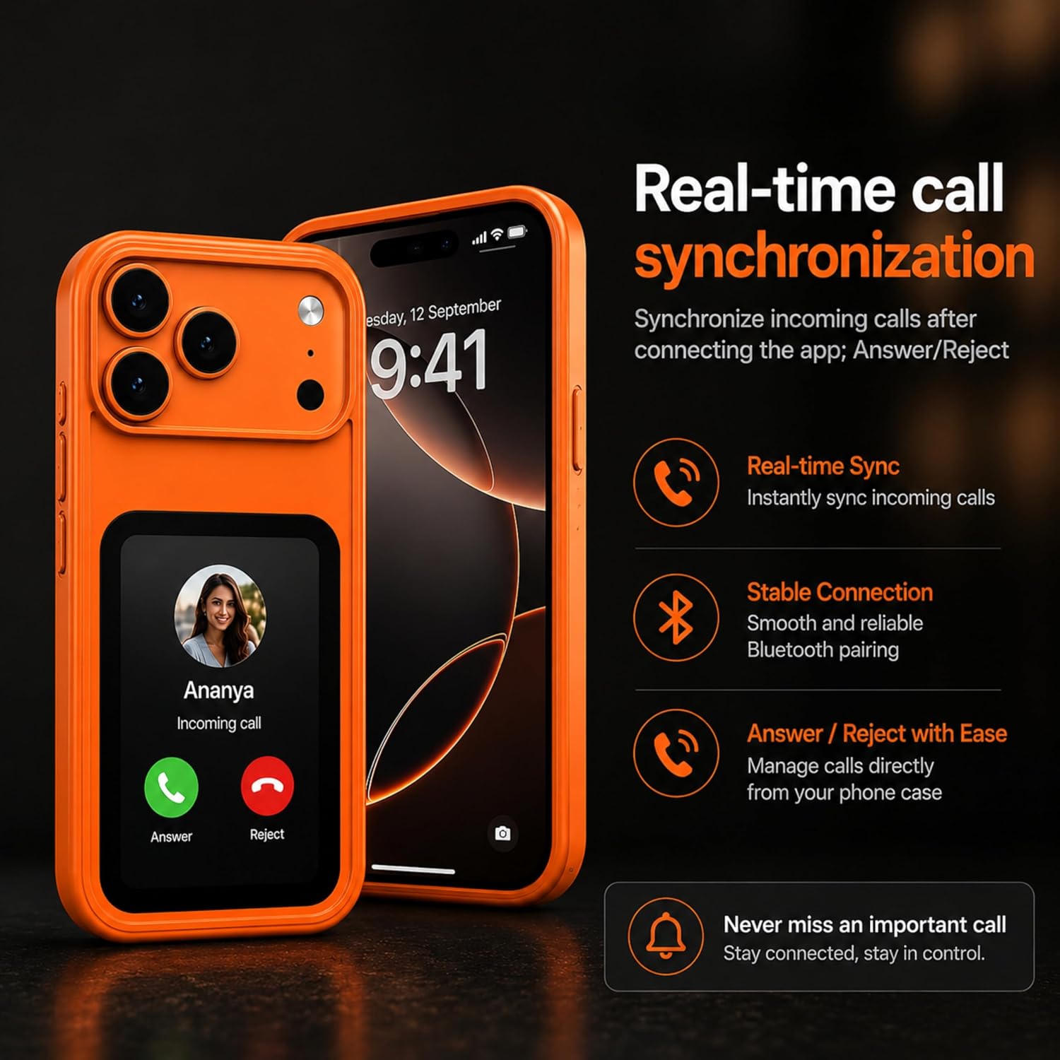 (Buy 1 Get 1) NFC Smart Display Hybrid Shockproof Protective Case for iPhone