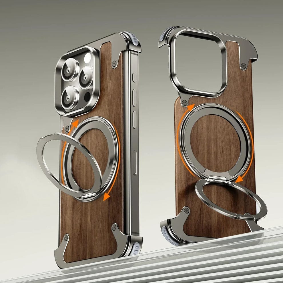 Luxury Wooden Metal iPhone Case